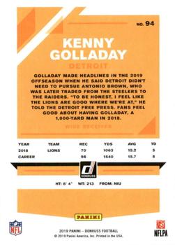 2019 Donruss #94 Kenny Golladay Back