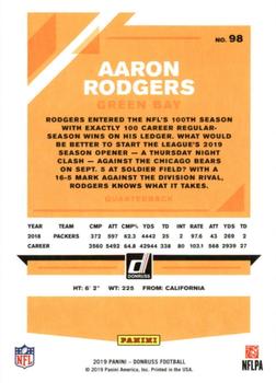 2019 Donruss #98 Aaron Rodgers Back