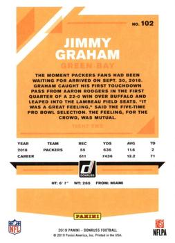 2019 Donruss #102 Jimmy Graham Back