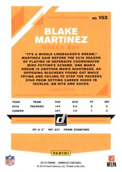 2019 Donruss #103 Blake Martinez Back