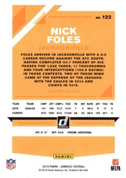 2019 Donruss #122 Nick Foles Back