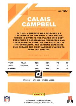 2019 Donruss #127 Calais Campbell Back