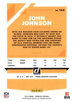 2019 Donruss #144 John Johnson Back