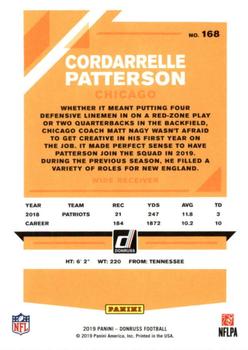 2019 Donruss #168 Cordarrelle Patterson Back
