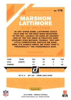 2019 Donruss #176 Marshon Lattimore Back