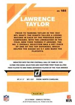 2019 Donruss #185 Lawrence Taylor Back