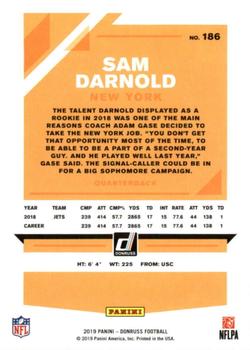 2019 Donruss #186 Sam Darnold Back