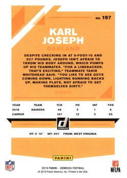 2019 Donruss #197 Karl Joseph Back