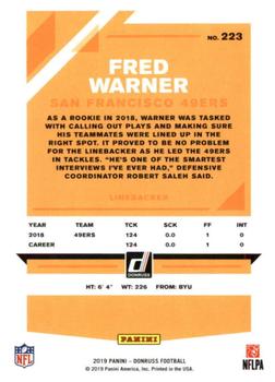 2019 Donruss #223 Fred Warner Back