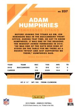 2019 Donruss #237 Adam Humphries Back