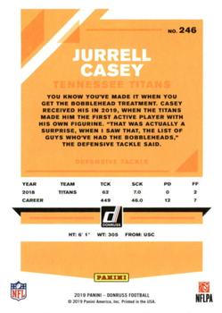2019 Donruss #246 Jurrell Casey Back
