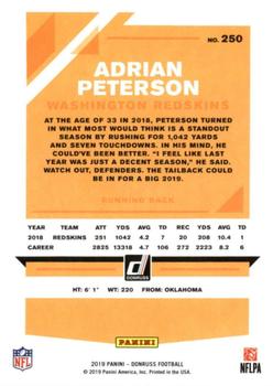 2019 Donruss #250 Adrian Peterson Back