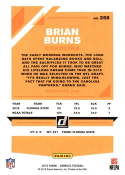2019 Donruss #256 Brian Burns Back