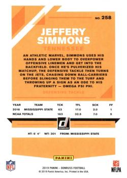 2019 Donruss #258 Jeffery Simmons Back