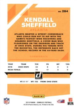 2019 Donruss #284 Kendall Sheffield Back