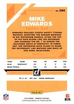 2019 Donruss #286 Mike Edwards Back