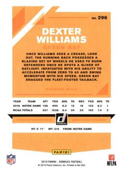 2019 Donruss #296 Dexter Williams Back