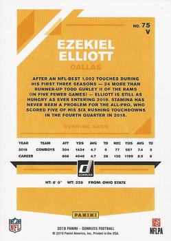2019 Donruss #75V Ezekiel Elliott Back