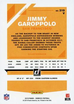 2019 Donruss #219V Jimmy Garoppolo Back