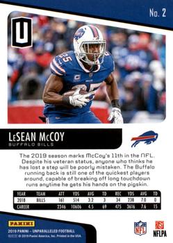 2019 Panini Unparalleled #2 LeSean McCoy Back