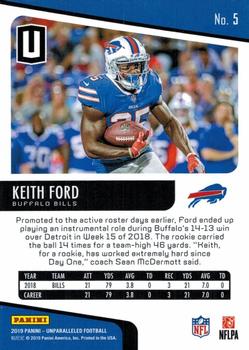 2019 Panini Unparalleled #5 Keith Ford Back