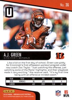 2019 Panini Unparalleled #36 A.J. Green Back