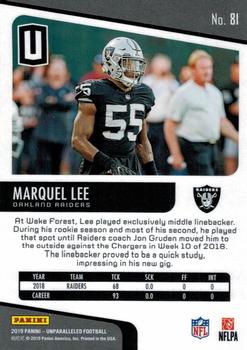 2019 Panini Unparalleled #81 Marquel Lee Back