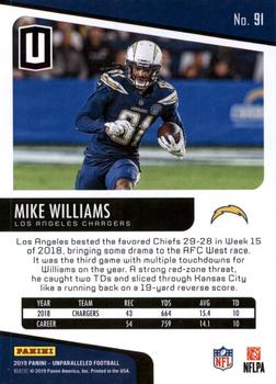 2019 Panini Unparalleled #91 Mike Williams Back