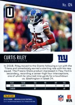 2019 Panini Unparalleled #124 Curtis Riley Back