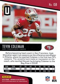 2019 Panini Unparalleled #159 Tevin Coleman Back