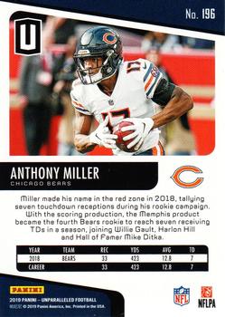 2019 Panini Unparalleled #196 Anthony Miller Back