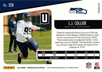2019 Panini Unparalleled #228 L.J. Collier Back