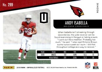 2019 Panini Unparalleled #299 Andy Isabella Back