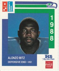 1988 Domino's Pizza Seattle Seahawks #7 Alonzo Mitz Front