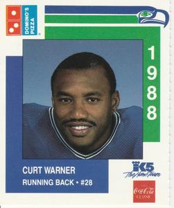 1988 Domino's Pizza Seattle Seahawks #10 Curt Warner Front