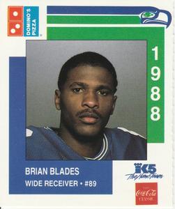 1988 Domino's Pizza Seattle Seahawks #13 Brian Blades Front