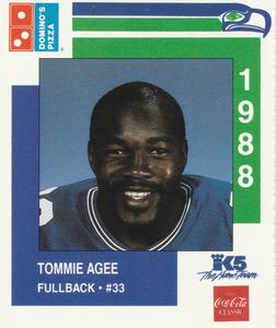 1988 Domino's Pizza Seattle Seahawks #17 Tommie Agee Front