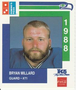 1988 Domino's Pizza Seattle Seahawks #23 Bryan Millard Front