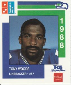 1988 Domino's Pizza Seattle Seahawks #24 Tony Woods Front