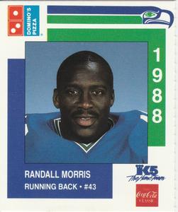 1988 Domino's Pizza Seattle Seahawks #27 Randall Morris Front