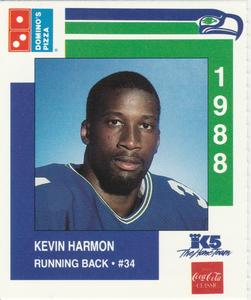 1988 Domino's Pizza Seattle Seahawks #29 Kevin Harmon Front