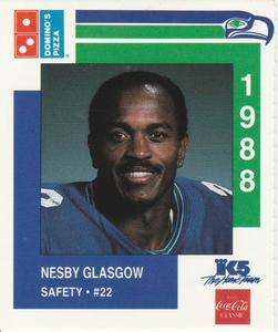 1988 Domino's Pizza Seattle Seahawks #31 Nesby Glasgow Front