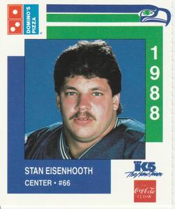 1988 Domino's Pizza Seattle Seahawks #35 Stan Eisenhooth Front