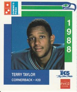 1988 Domino's Pizza Seattle Seahawks #39 Terry Taylor Front