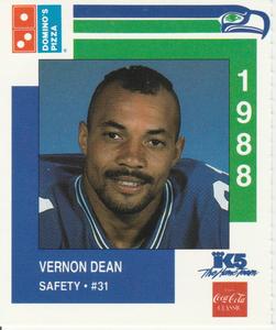 1988 Domino's Pizza Seattle Seahawks #40 Vernon Dean Front