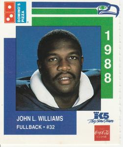 1988 Domino's Pizza Seattle Seahawks #43 John L. Williams Front