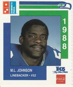 1988 Domino's Pizza Seattle Seahawks #45 M.L. Johnson Front