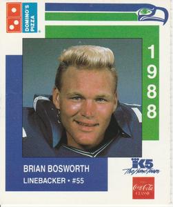 1988 Domino's Pizza Seattle Seahawks #47 Brian Bosworth Front