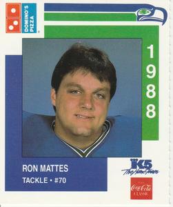 1988 Domino's Pizza Seattle Seahawks #48 Ron Mattes Front