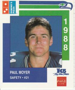 1988 Domino's Pizza Seattle Seahawks #49 Paul Moyer Front